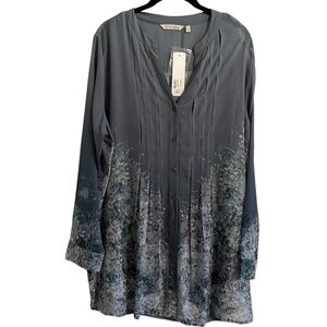 Soft Surroundings Floral Top L Tunic Boho Western Classic Coastal Preppy Chic